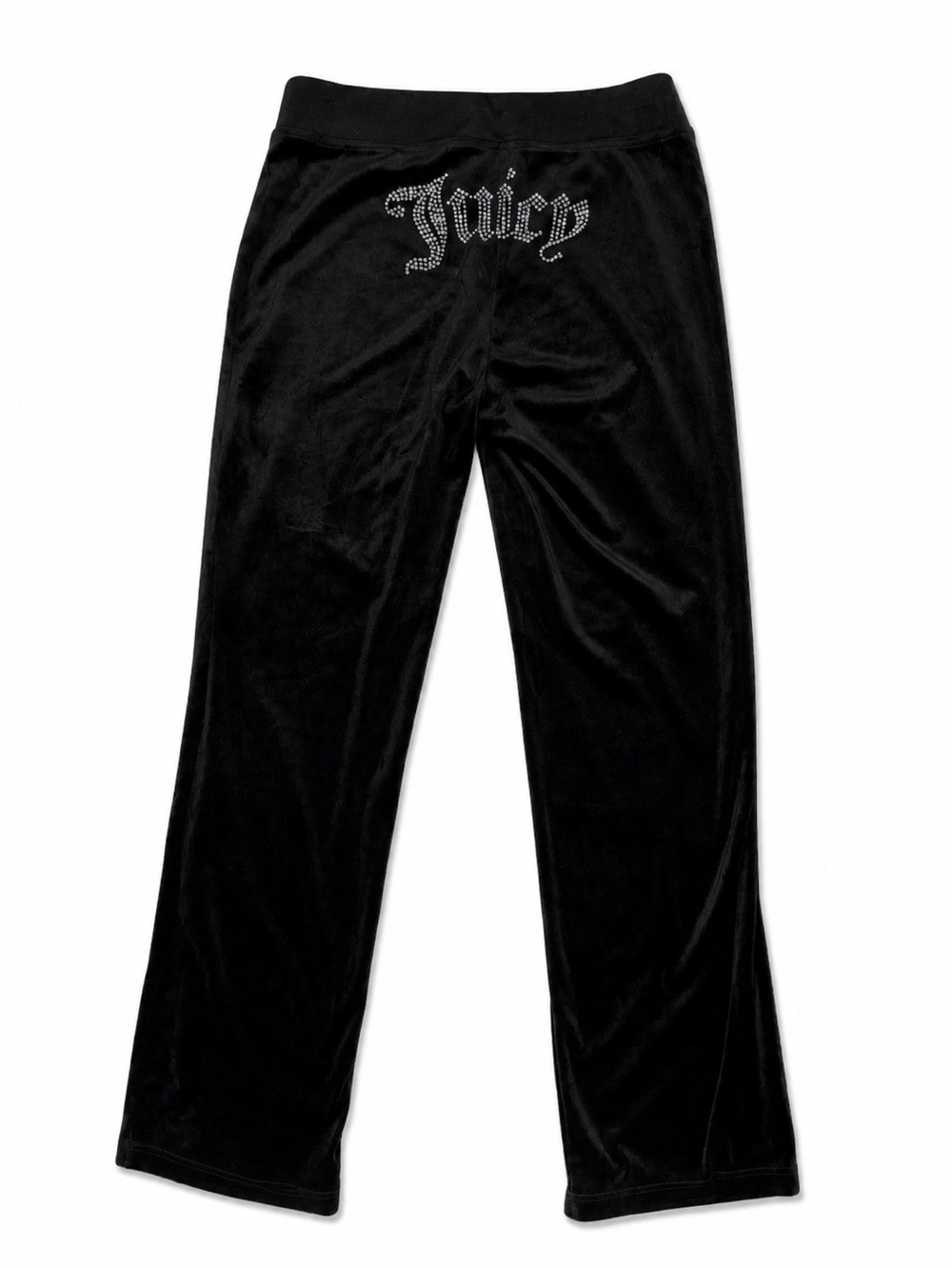 Juicy Couture Black Velour Rhinestone Logo Pants